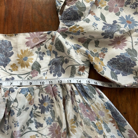 Storia Floral Print Babydoll Mini Dress With Puff Sleeves Flowy Feminine Spring - Picture 9 of 12